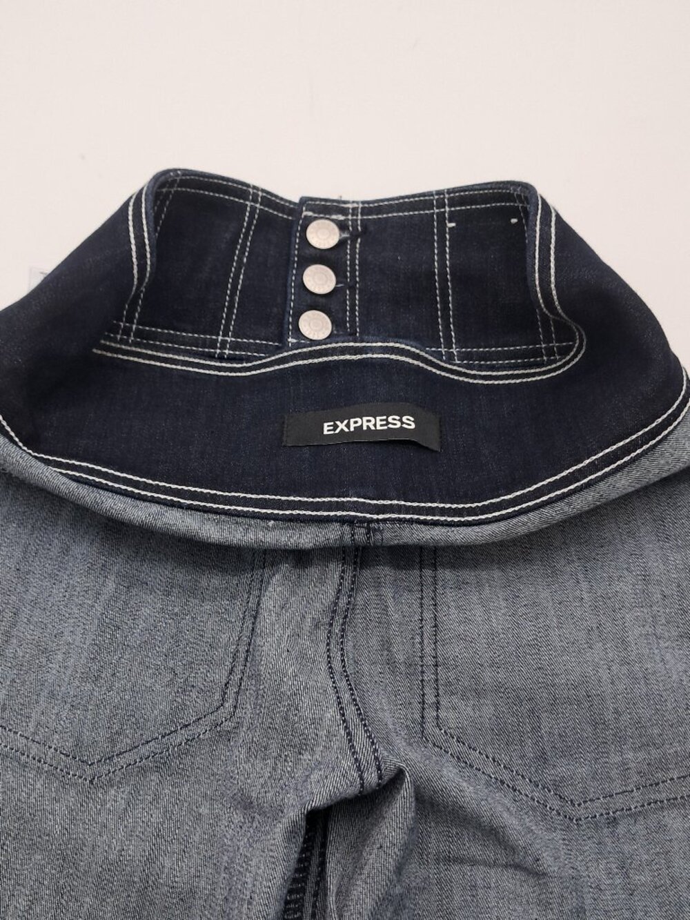 Express Ankle Leggings Super High Rise 6 Front Button 4/R Soft Jeans - Picture 7 of 11